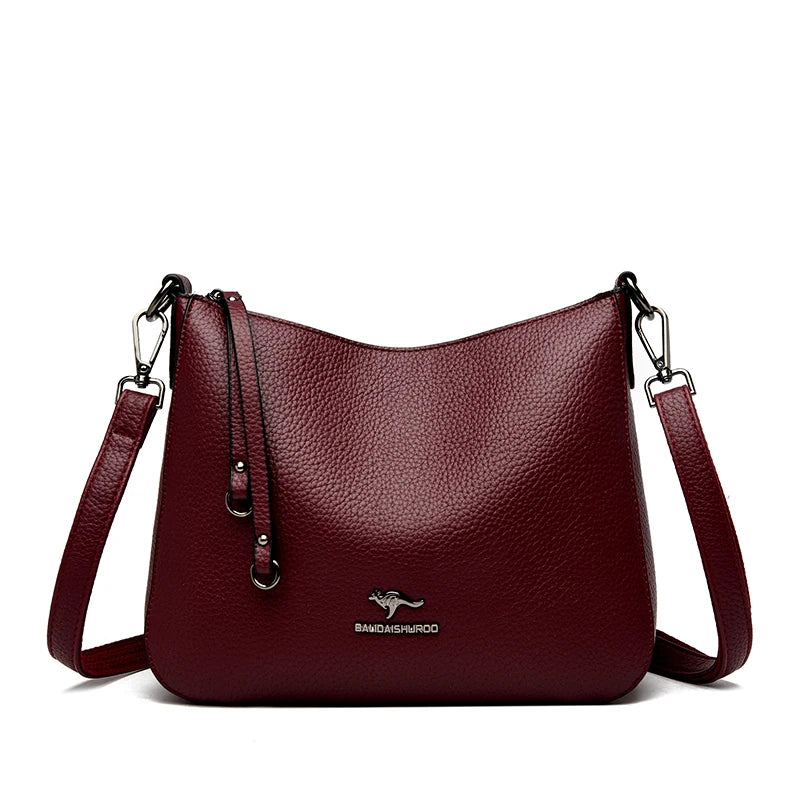 Pu Leather Handbag | Casual Female Tote With Interior Zipper Pocket & No Zipper Closure