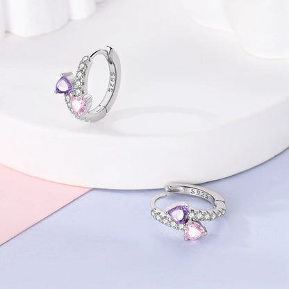 Sterling Silver Hoop Earrings – Zirconium Star Drop Style For Women’s Anniversary Jewelry Gift