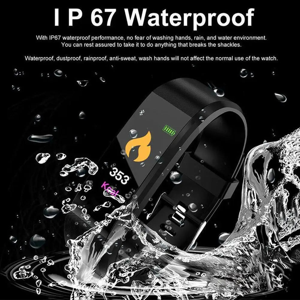 HD Color Screen 115plus Smart Band Heart Rate Health Watch Waterproof Sports Bracelet