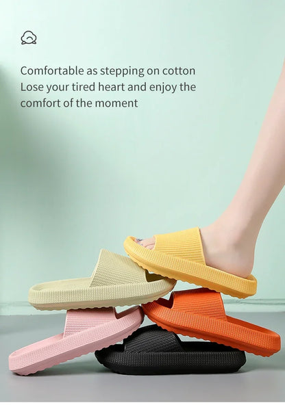 Eva's Simple Men's Slippers For Man Size 45 Poop Slippers. Wearing Soft-Soled Anti-Slip Shoes In Summer. And Women's Slippers