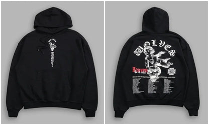 Gothic Harajuku Hoodie – Y2K Streetwear Oversized Pullover for Men | Retro Casual Sweatshirt