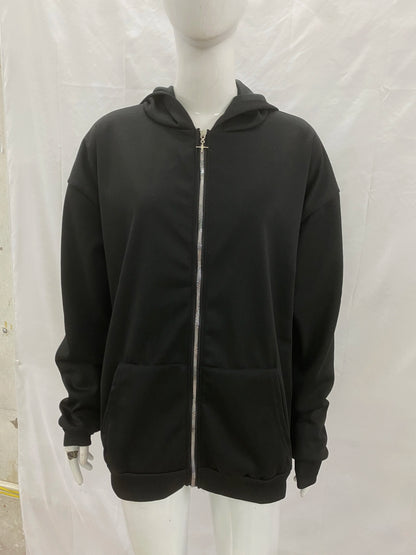 Unisex hoodie hooded sweatshirt with leopard print lining pocket, loose cardigan, zipper sweatshirt, streetwear style