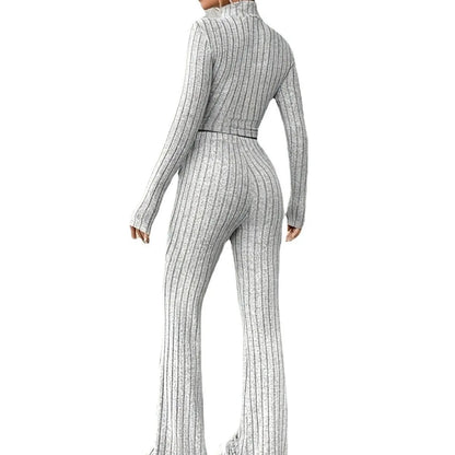 2025 Beige Western Style Knitted Fashion Suit Women New Korean Split Black Sweaters Wide Leg Pants Lady Casual Two-piece Sets