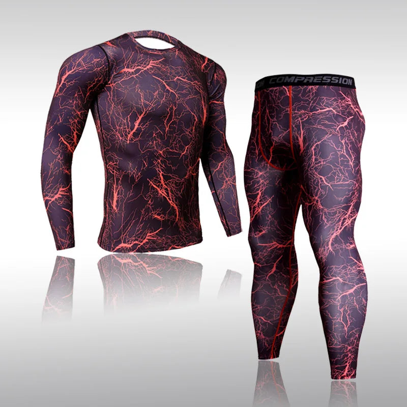 Men's Compression Gym Tights - Muscle Support Workout Pants | Quick Dry Sportswear Set