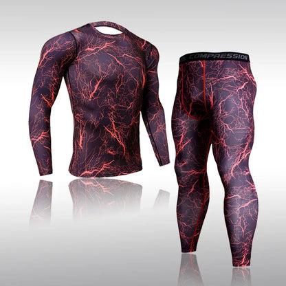 Men's Compression Gym Tights - Muscle Support Workout Pants | Quick Dry Sportswear Set