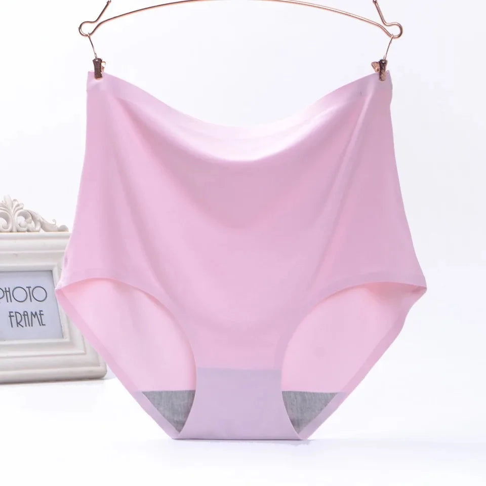 Plus Size women seamless Panties ice silk smooth soft Sexy Underwear Women High Waist Ultrathin Breathable underpants 50-100kg