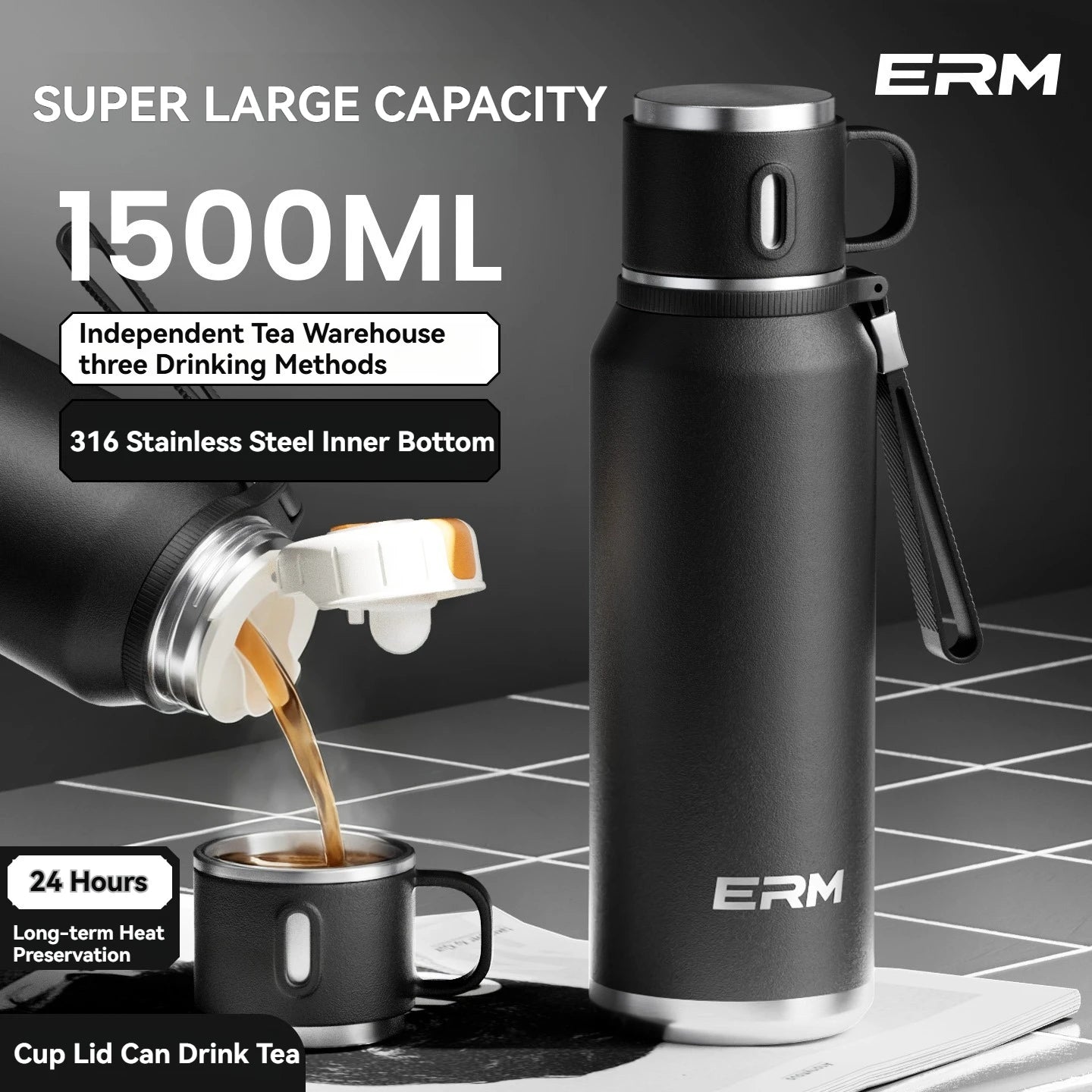 Double Wall Vacuum Insulated Thermos Bottle Stainless Steel Flask Portable Travel Mug With Lid Outdoor Hiking Gym Daily Use
