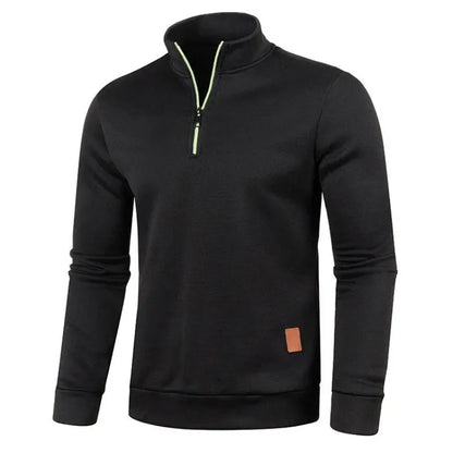 Animal Game Men's Half Zipper Sweatshirts Long Sleeve Solid Pullover Turtleneck Streetwear Warm Jacket Sport Coats Outerwear