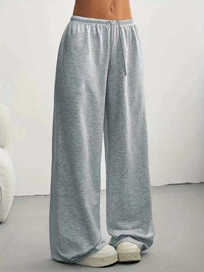 Ladies' Casual Wide Leg Jogging Pants, Drawstring Elastic Waistband, Comfortable Loose Fit, Spring/Summer/Autumn Styles
