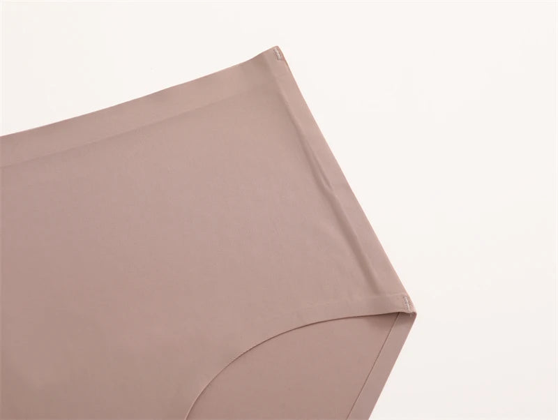 5Pcs High Waist Seamless Women's Panties Sexy Ice Silk Breathable Stretchy Intimates Plus Size Solid Color Sport Lingerie XS-XXL