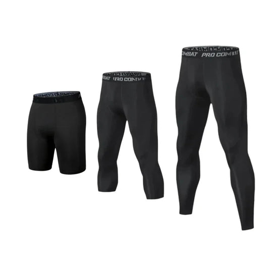 Mens Compression Tights - Athletic Workout Pants | Quick Dry Running Base Layer
