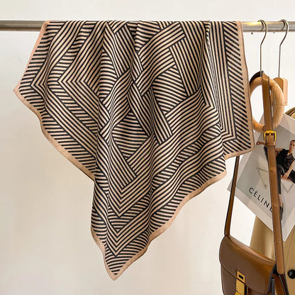 Pure Cotton Womens Printed Scarf - Fashionable Square Foulard for Neck and Hair