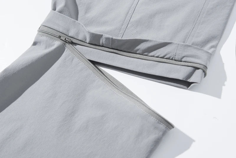NUONEKO New Elastic Mens Hiking Pants Outdoor Sport Summer Quick Dry Waterproof Detachable Camping Trekking Climbing Cargo Pants
