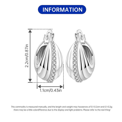 Orstarry S925 Sterling Silver Square Chain With Stone Inlaid Earrings Hoop Earrings For Women Jewelry Original Party Trendy Gift