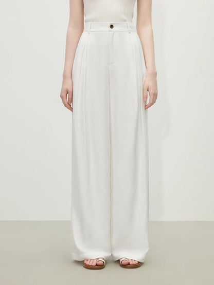 FSLE 2025 Summer Old Money Vest Wide-Leg Pants Set Vintage Tailored Two-Piece Adjustable Waist Eco Linen for Boardroom to Brunch