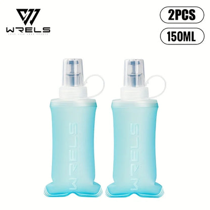 WRELS Soft Water Bottle Collapsible Soft Flask TPU Running Water Bottle Foldable Water Bag BPA-Free Sports Soft Water Flask