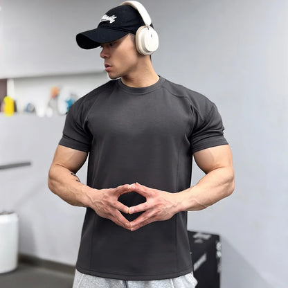 High quality Autumn men long sleeved T-shirt Fashion sport Round Collar fitness running mesh Breathability Training t-shirt men