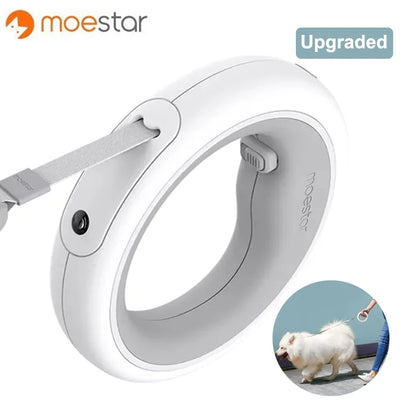 MOESTAR 2022 UFO Retractable Pet Leash 2 plus 3.0m Flexible Dog Traction Rope with Rechargeable LED Light Ring Shape