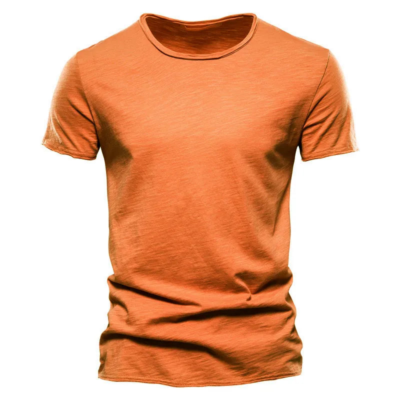 Cotton Men T-Shirt - V-Neck Slim Fit Tee | Breathable Lightweight Summer Top