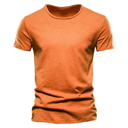 Cotton Men T-Shirt - V-Neck Slim Fit Tee | Breathable Lightweight Summer Top