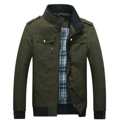 2023 new Pilot Bomber Jacket Coats Mens Cotton Cargo Jackets With Zipper Pockets Retro Casual Work Jacket Male Clothing Outwear
