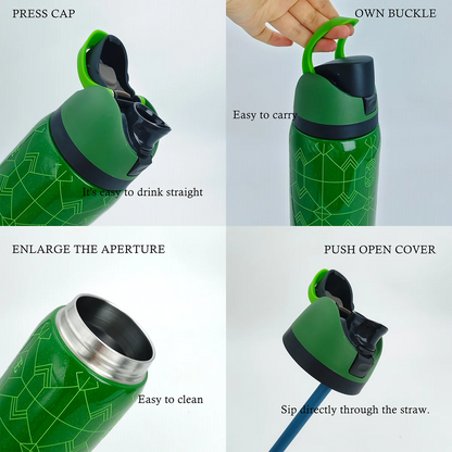 Owalaa emerald flash 32oz/945ml stainless steel insulated water bottle with straw,for daily sports outdoor,perfect gift