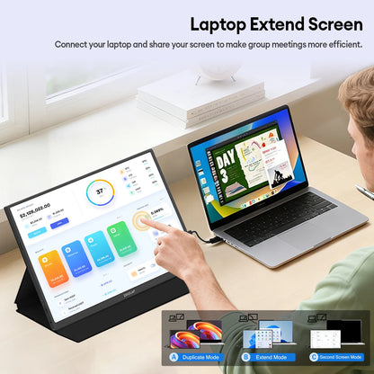 Portable Touch Screen Monitor 16 Inch IPS Panel Travel Display with USB Type-C & HDR10