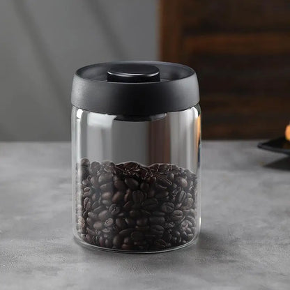 Vacuum Sealed Coffee Jar - Airtight Glass Container For Coffee Bean Storage