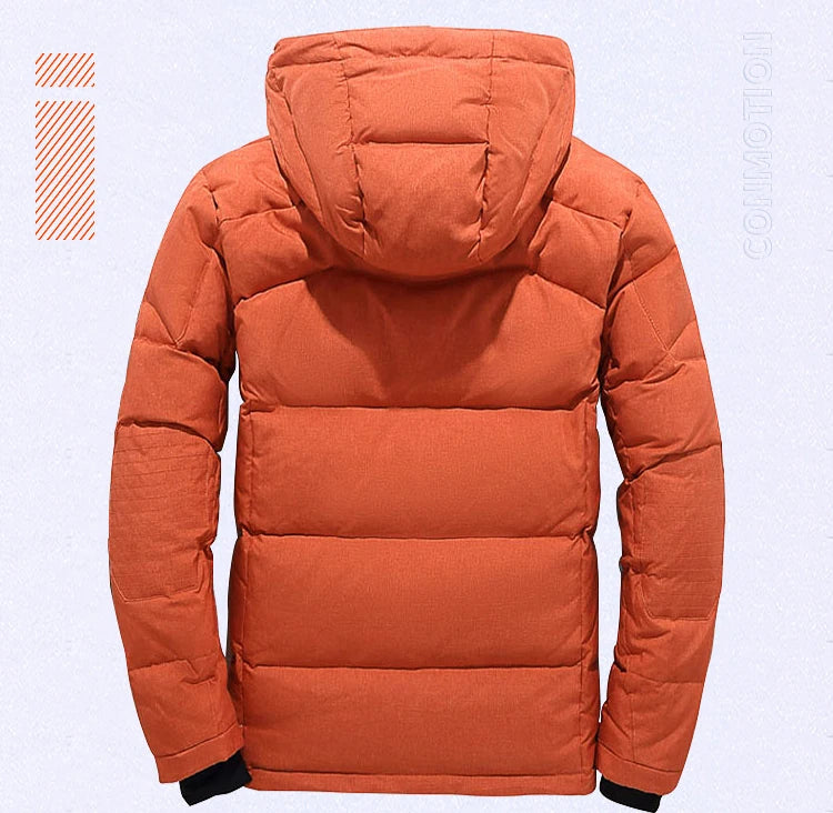 Down Jacket Men White Duck Winter Coat Windproof Warm Parkas Travel Camping Overcoat New in Thicken Solid Color Hooded Clothing