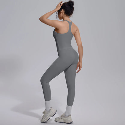 Quick Drying Legging Outdoor Running Yoga Set for Womans High Waisted Push Up Female Pants Gym Sexy Beautiful Back Vest Yoga Set