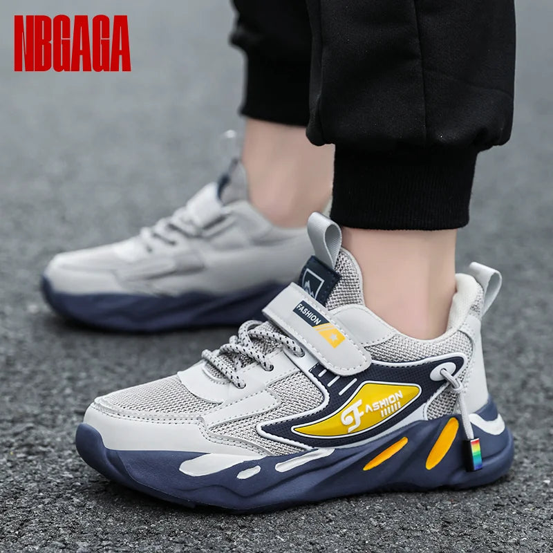 Big Kids Running Shoes Breathable Mesh with EVA Cushion - Non-Slip Rubber Sole Lightweight for School Sports