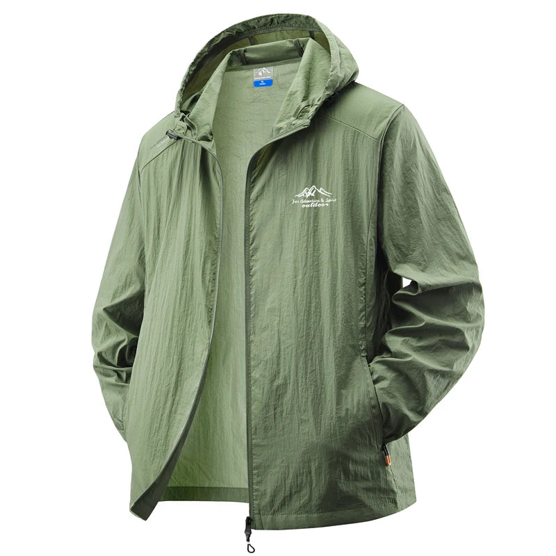 Summer Waterproof Hiking Jackets Men Fishing Cycling Hooded Gym Sports Running Coat Outdoor Sun-Protective Thin Jacket Clothing