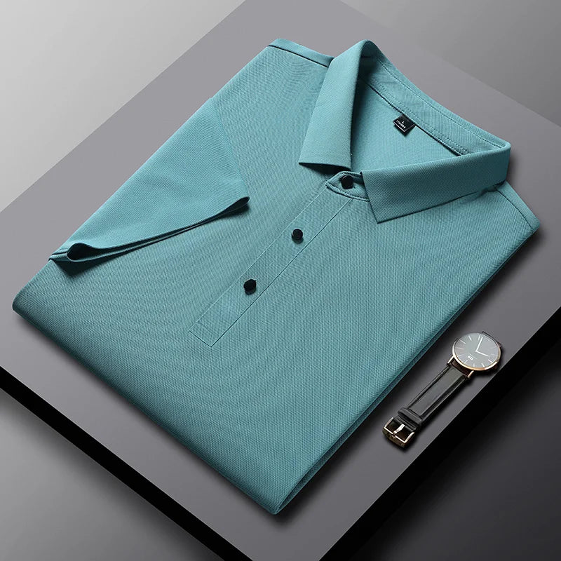 Men's Polo Shirt - Summer Quick Dry Casual Work Shirt | Plus Size Breathable Solid Color