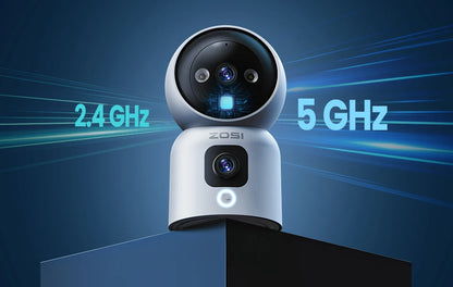 ZOSI C528 6MP/4MP HD Dual-Lens Indoor WiFi Security Camera Plug-in 360° Views Pan/Tilt Home Surveillance Baby/Pet Dog Monitor