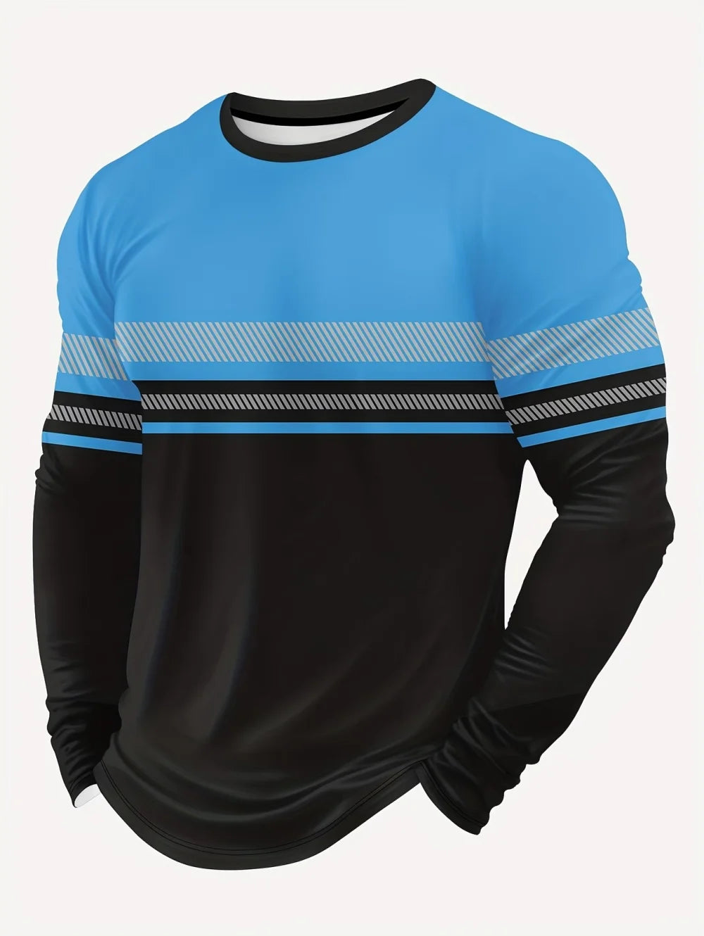 Men's 3D Printed New Secure Logo Color Blocking Design Long-Sleeved T-Shir Fashion Spring Daily Casual Work Wear Men's T-Shirts
