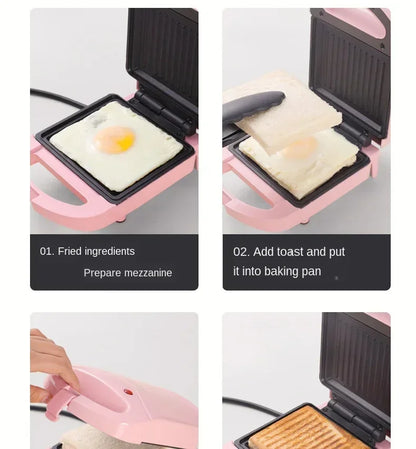 Multifunctional Waffle and Sandwich Maker - Double-Sided Breakfast Toaster
