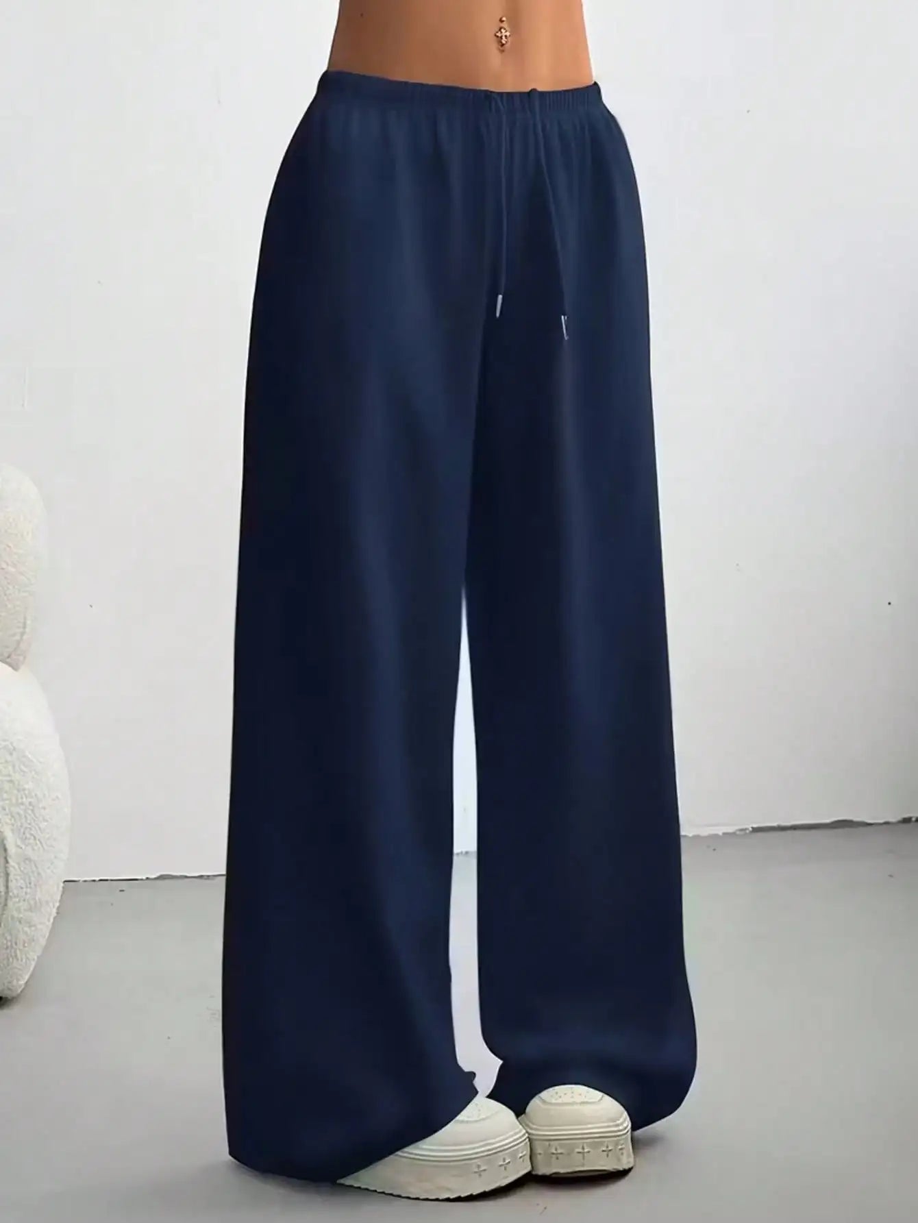 Ladies' Casual Wide Leg Jogging Pants, Drawstring Elastic Waistband, Comfortable Loose Fit, Spring/Summer/Autumn Styles