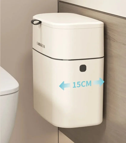 Hanging Trash Can - Stylish Kitchen  Bathroom Waste Bin with Flip Cover