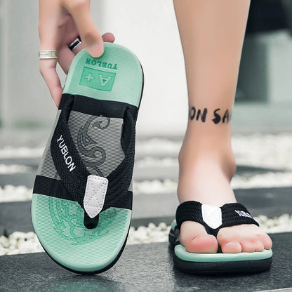 2025 Summer Flip Flops Men Beach Sandals Anti-slip Breathable Casual Men Beach Slippers Outdoor Big Size 45