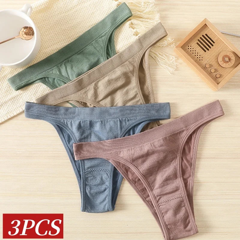 3Pcs/Set Women High Cut Brazilian Panties High Rise Seamless Underwear Soft Stretch Sports Soft Briefs Ladies Sexy Lingerie M-L