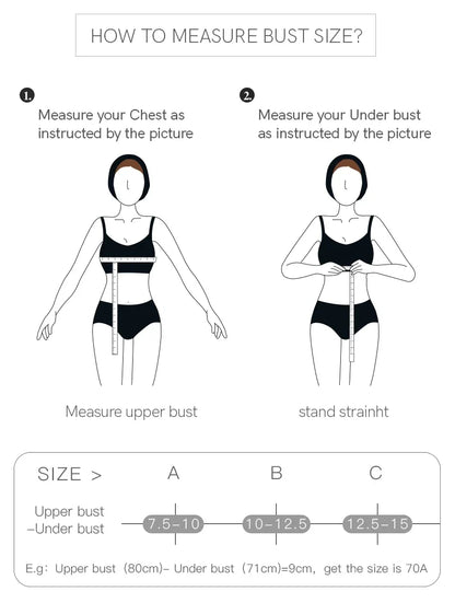 Plus Size Wireless Bra - Seamless Push Up Padded Plunge Bra with Adjustable Straps