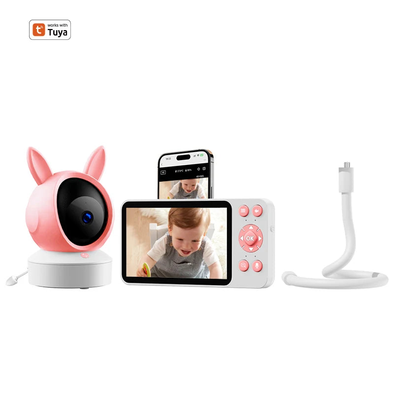 DANMINI 5 "TuyaAPP Baby Monitor Security Protection Wireless PTZ Surveillance Camera with Infrared Night Vision Motion Detection