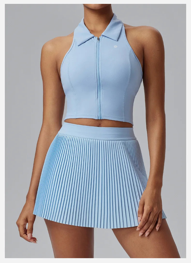 Women Sports Skirt High Waist Pleated Athletic Quick Dry Fabric Floral Print Tennis Fitness Summer