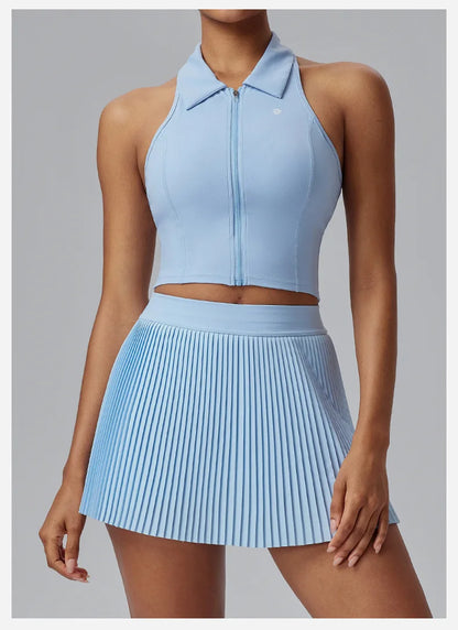 Women Sports Skirt High Waist Pleated Athletic Quick Dry Fabric Floral Print Tennis Fitness Summer