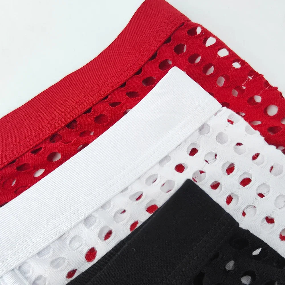 Hot Sale Men's Mesh Boxer Shorts Large Net Design Comfortable European Style Underpants