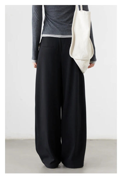 CHIC VEN Women Pants Solid Casual  Slim Straight Leg Suit Wide Leg Ladies Trousers Spring Autumn 2025 Clothing for Woman