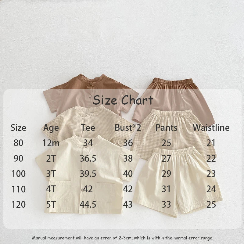 MILANCEL Chidren Clothing Set Casual Boys Suit  Short Sleeve Shirt And Pants 2 PCs Clothes Suit