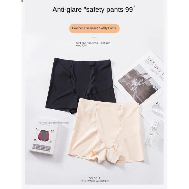 Cooling Boxer Tummy Control Pants Breathable Tight Women Safety Pants Shaping Hip Lifting Adjustable High Waist