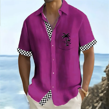 Hot men's shirt Hawaiian shirt Short -sleeved holiday beach fashion clothing soft and comfortable fabric super large size 6xl
