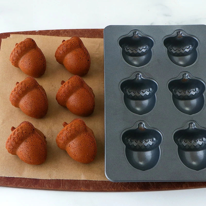 Carbon Steel Cake Pan - 6 Cavity Flower Muffin Mold Non Stick Durable Baking Tray